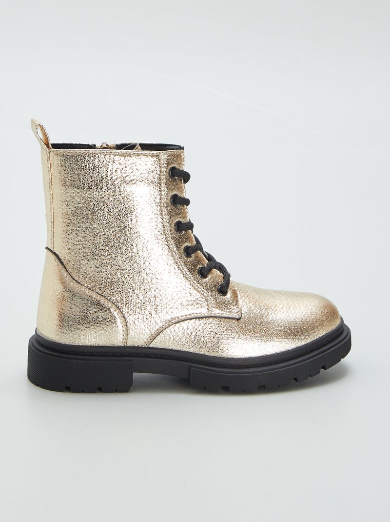Botines dorados con suela gruesa BEIGE - Kiabi