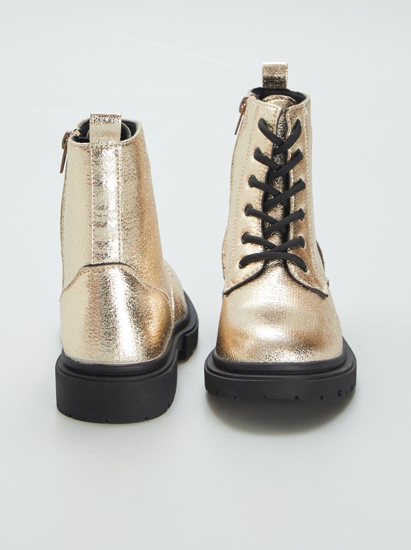 Botines dorados con suela gruesa BEIGE - Kiabi