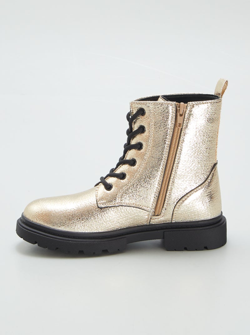 Botines dorados con suela gruesa BEIGE - Kiabi