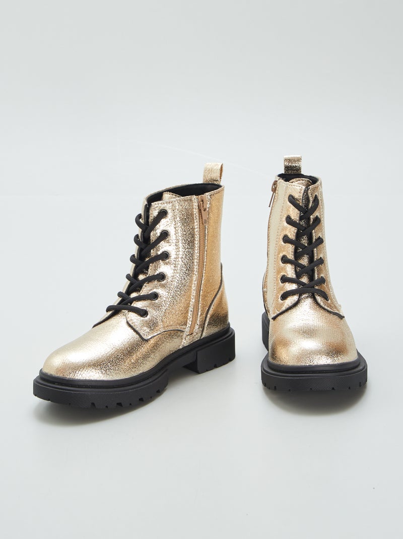 Botines dorados con suela gruesa BEIGE - Kiabi