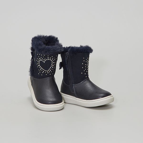 Botines en dos materiales Zapatos - AZUL - Kiabi - 28,00€