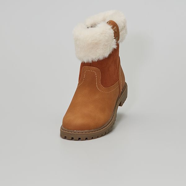 Botines en dos materiales Zapatos - camello - Kiabi - 28,00€