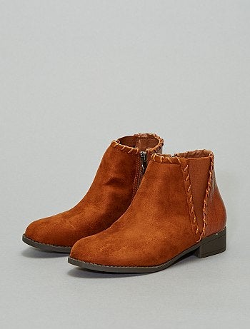 Botines en dos materiales 'piel de serpiente' - Kiabi