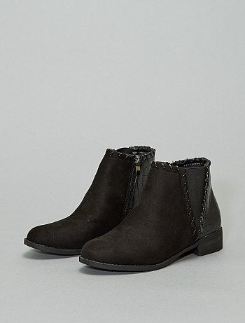 Botines en dos materiales 'piel de serpiente' - Kiabi