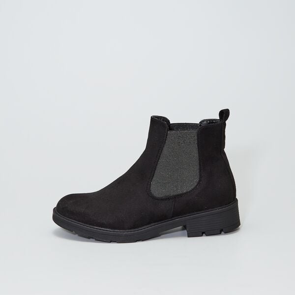 Botines estilo 'Chelsea' con fuelles brillantes Mujer talla 34 a 48 - negro  - Kiabi - 39,00€