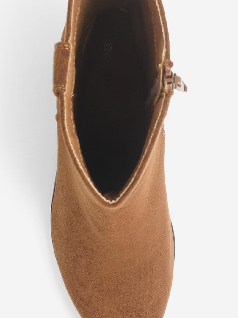 Botines estilo cowboy con tacón Marron - Kiabi