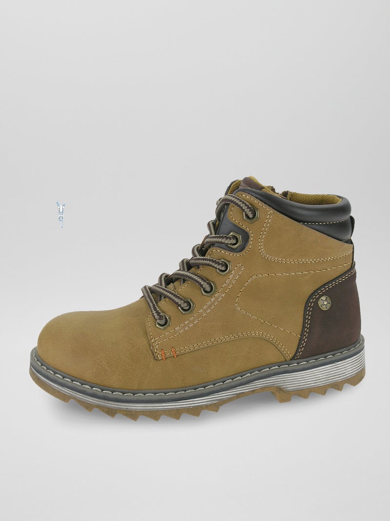 Botines estilo montañero con cremallera camello - Kiabi
