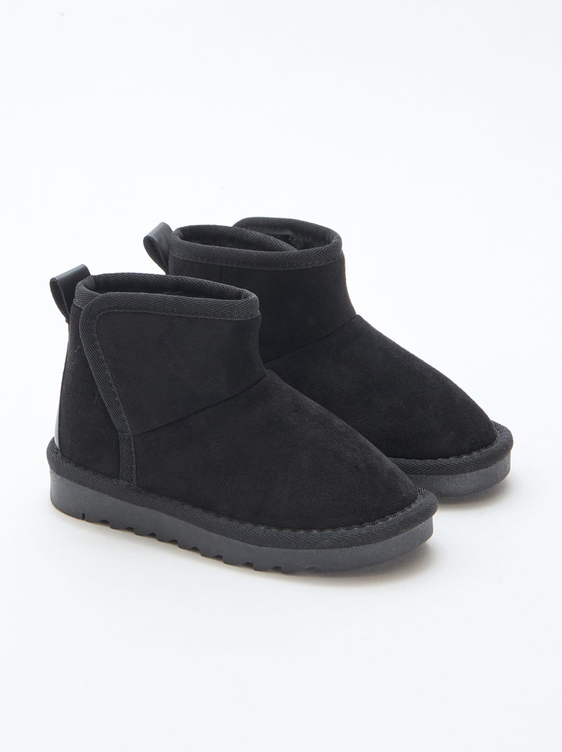 Botines estilo sueco en serraje Negro - Kiabi