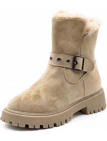 Botines forradas mujer ante cremallera suela crantada ozabi