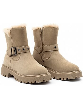 Botines forradas mujer ante cremallera suela crantada ozabi
