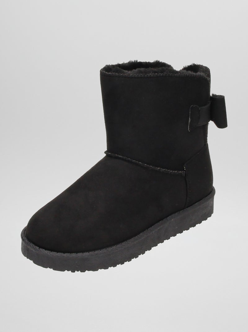 Botines forrados de antelina NEGRO - Kiabi