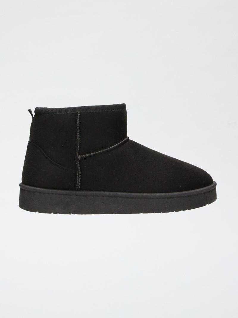 Botines forrados de antelina Negro - Kiabi