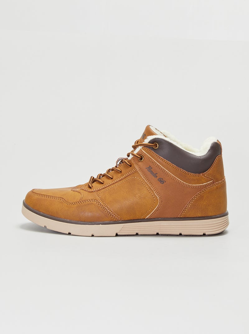 Botines forrados de borreguito sintético camello - Kiabi