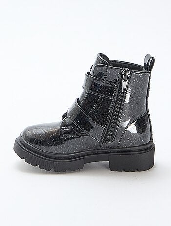 Botines lisos con lentejuelas