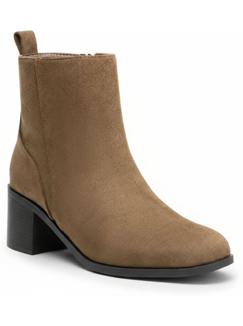 Botines mujer ante cremallera tacón bloque 5 cm ozabi - Kiabi Botines mujer ante cremallera tacón bloque 5 cm ozabi - Kiabi
