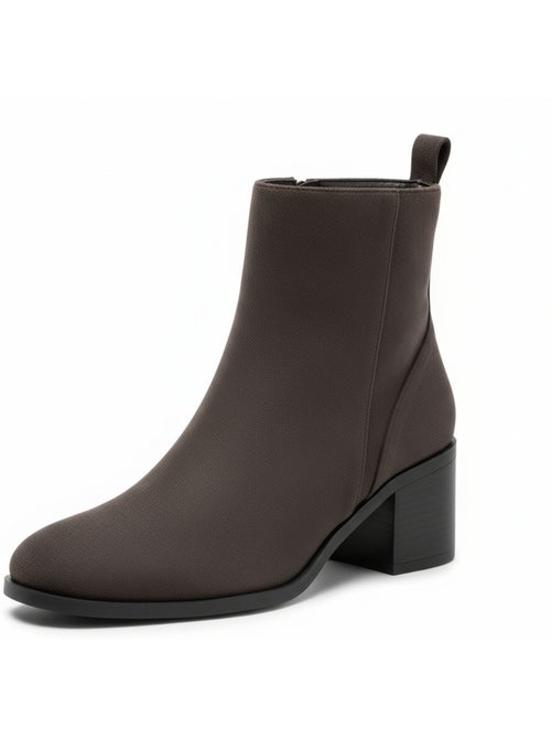 Botines mujer ante cremallera tacón bloque 5 cm ozabi - Kiabi Botines mujer ante cremallera tacón bloque 5 cm ozabi - Kiabi
