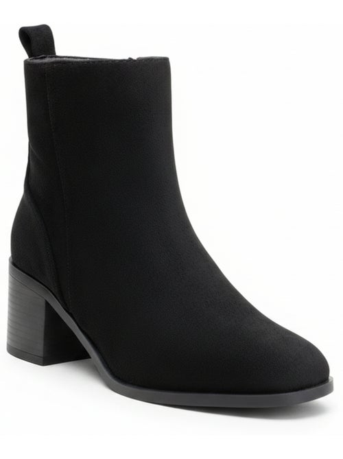 Botines mujer ante cremallera tacón bloque 5 cm ozabi - Kiabi Botines mujer ante cremallera tacón bloque 5 cm ozabi - Kiabi