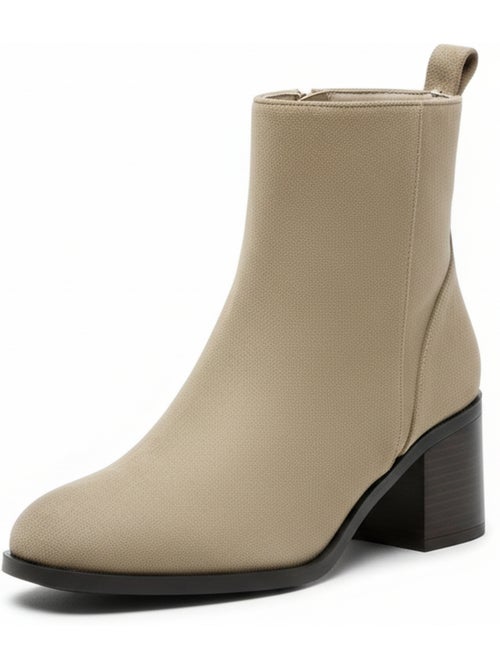 Botines mujer ante cremallera tacón bloque 5 cm ozabi - Kiabi Botines mujer ante cremallera tacón bloque 5 cm ozabi - Kiabi