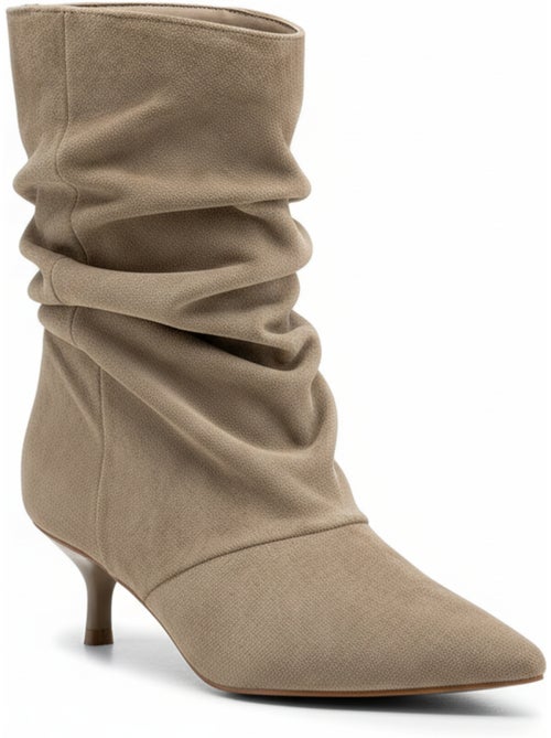 Botines mujer ante plisado tacón fino 4 cm punta puntiaguda ozabi - Kiabi Botines mujer ante plisado tacón fino 4 cm punta puntiaguda ozabi - Kiabi