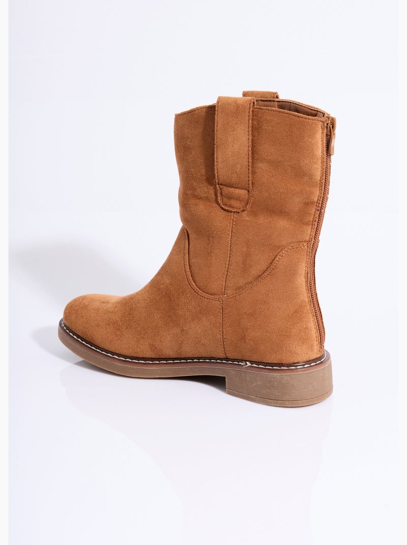 Botines planos de ante - AFIBEL Camel - Kiabi