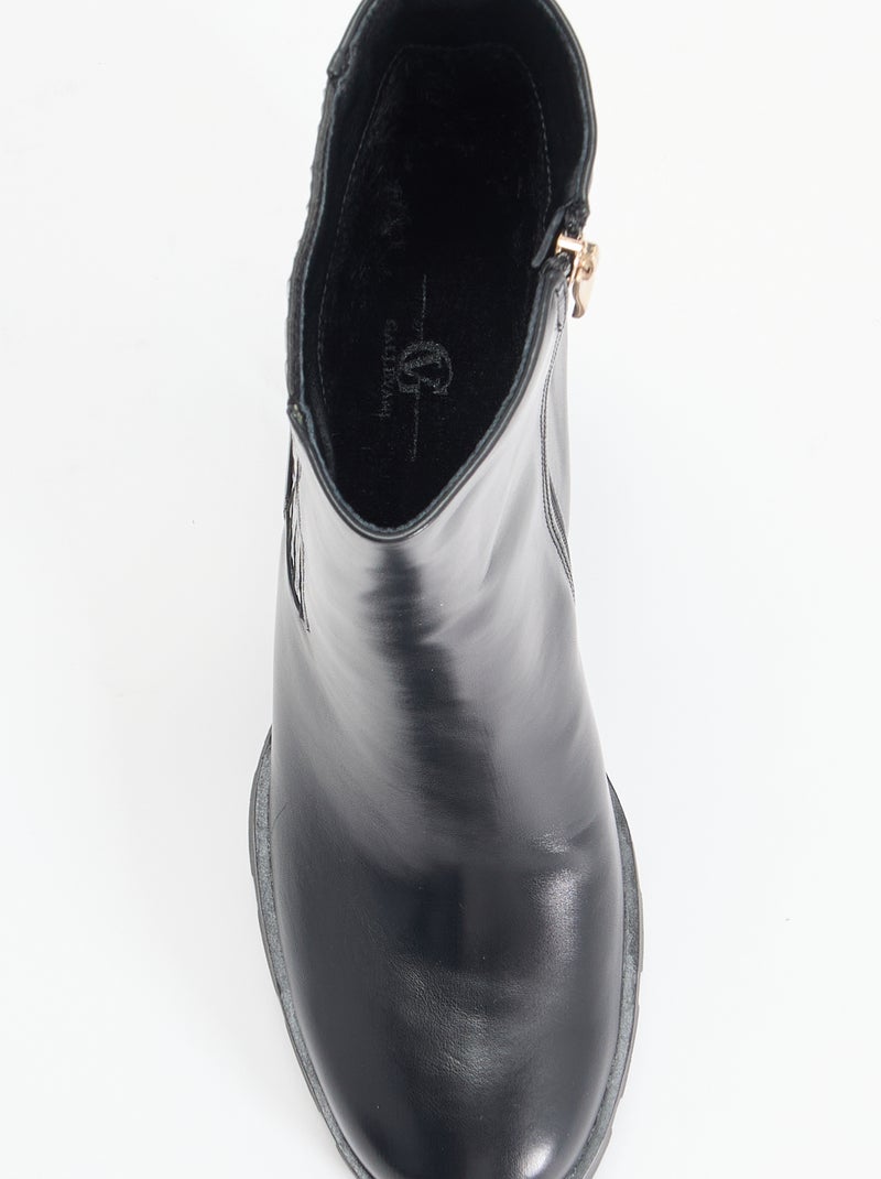 Botines sintéticos de tacón alto Negro - Kiabi