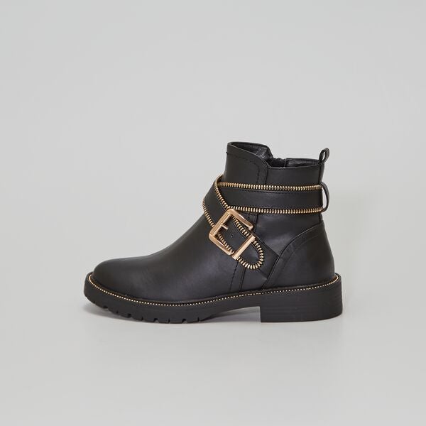 Botines sintéticos negros Mujer talla 34 a 48 - negro - Kiabi - 32,00€