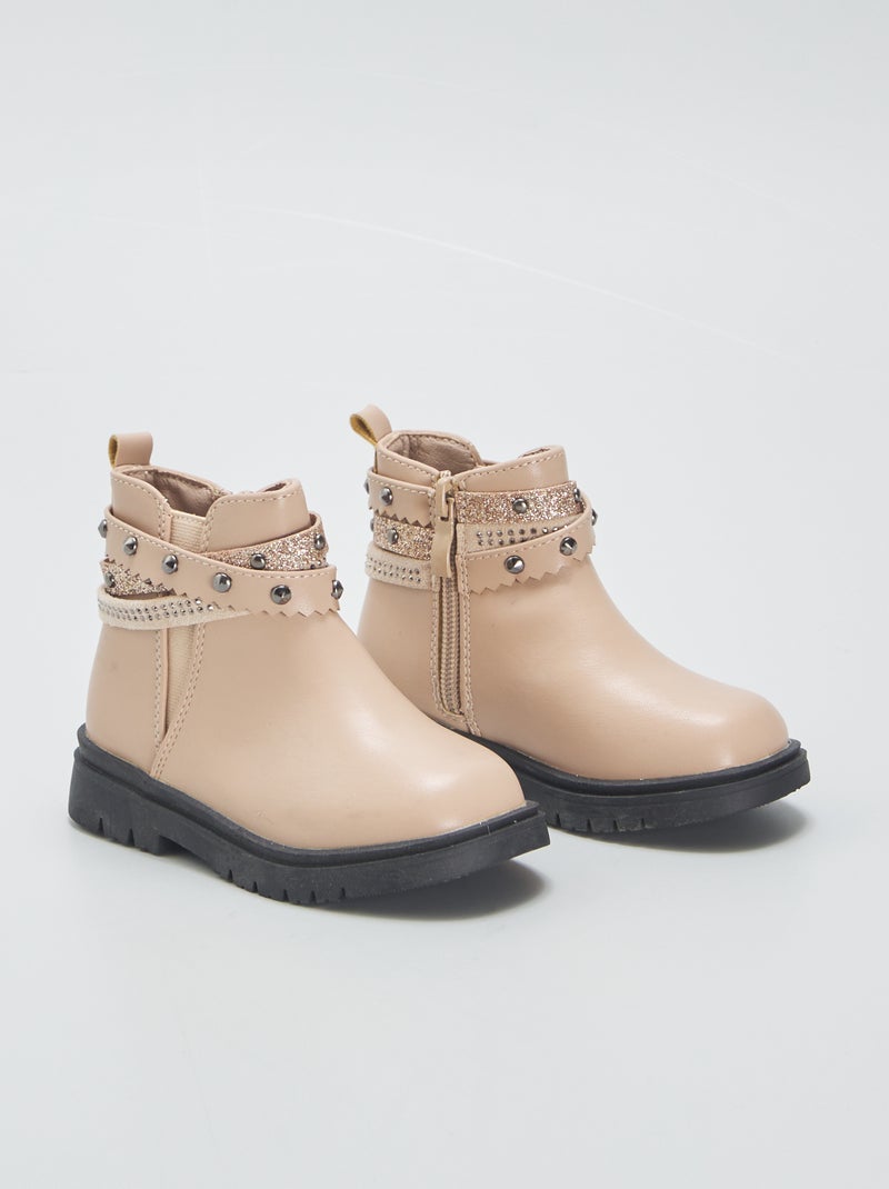 Botines tipo chelsea BEIGE - Kiabi