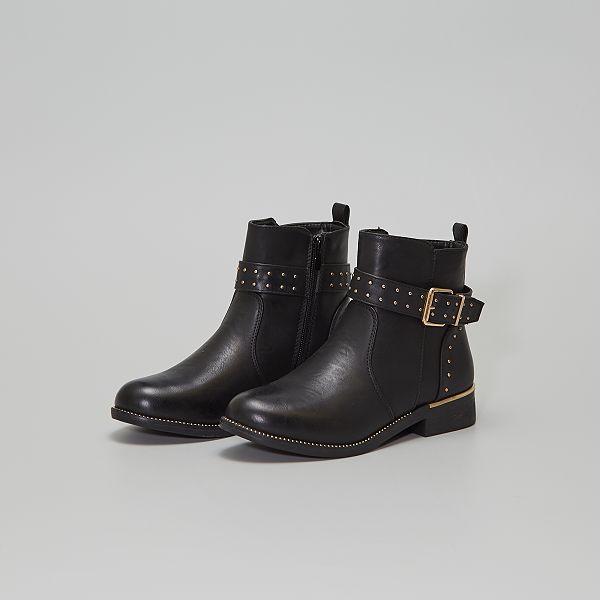 Botines tipo 'Chelsea' con tachuelas Mujer talla 34 a 48 - negro - Kiabi -  32,00€
