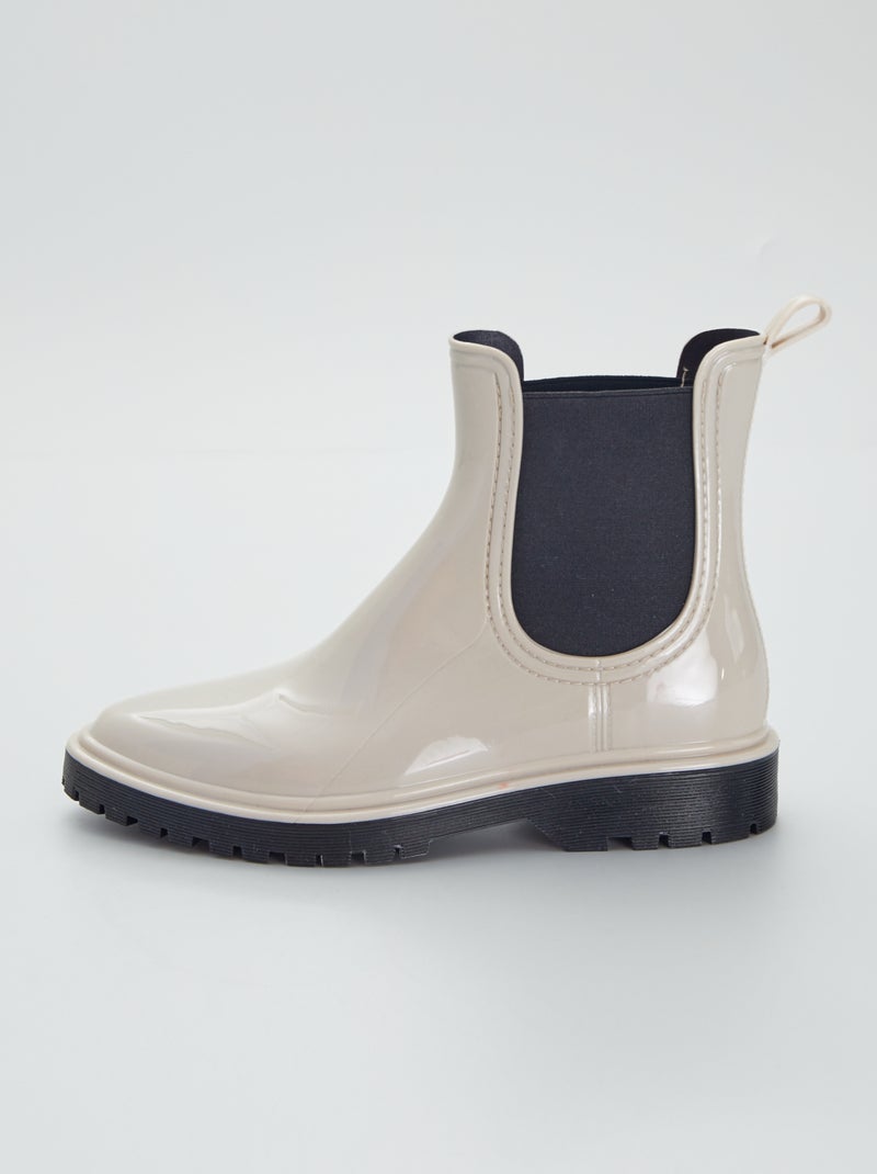 Botines tipo chelsea de charol BEIGE - Kiabi