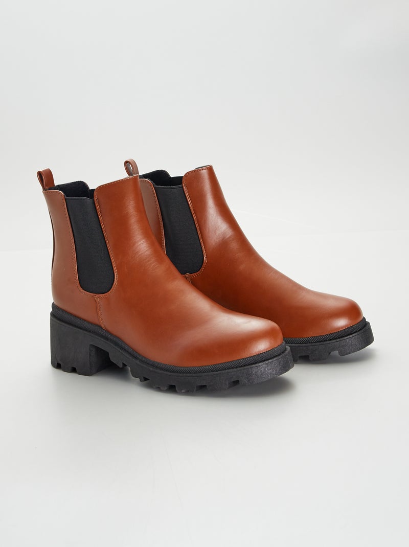 Botines tipo chelsea MARRON - Kiabi