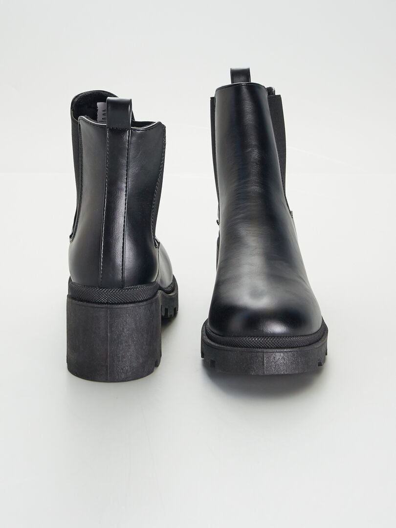 Botines tipo chelsea NEGRO - Kiabi