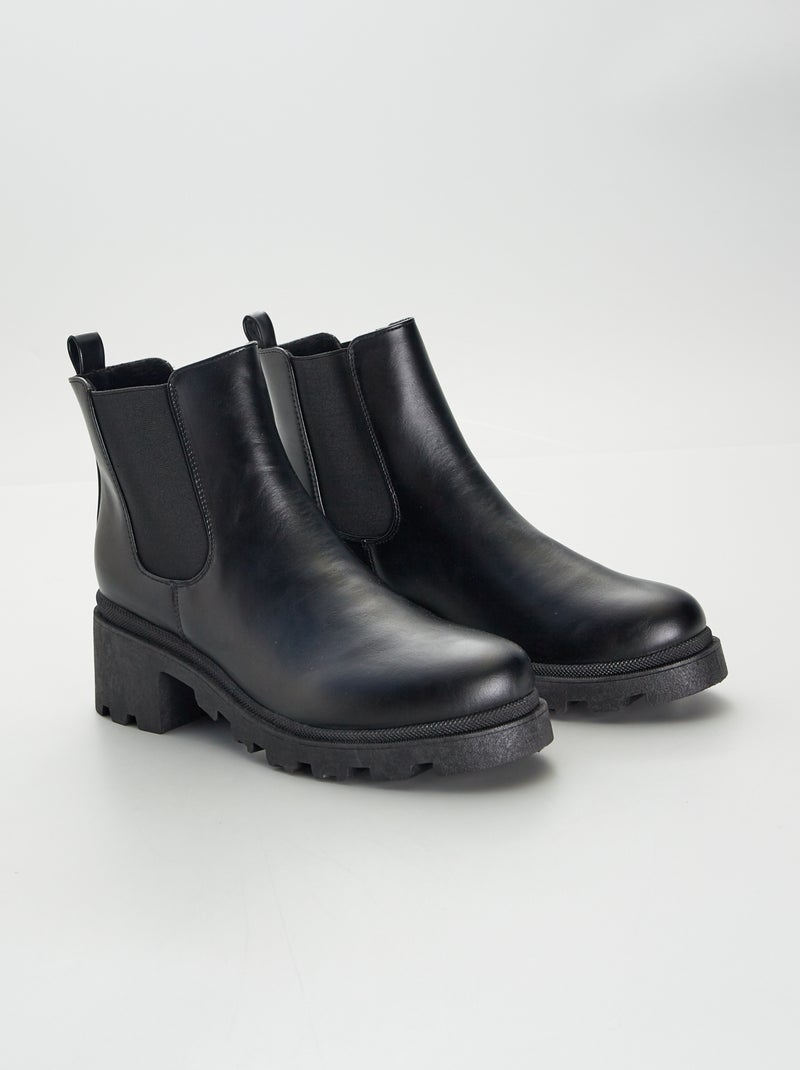 Botines tipo chelsea NEGRO - Kiabi