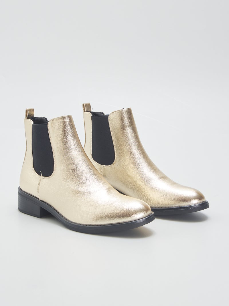 Botines tipo chelsea oro - Kiabi
