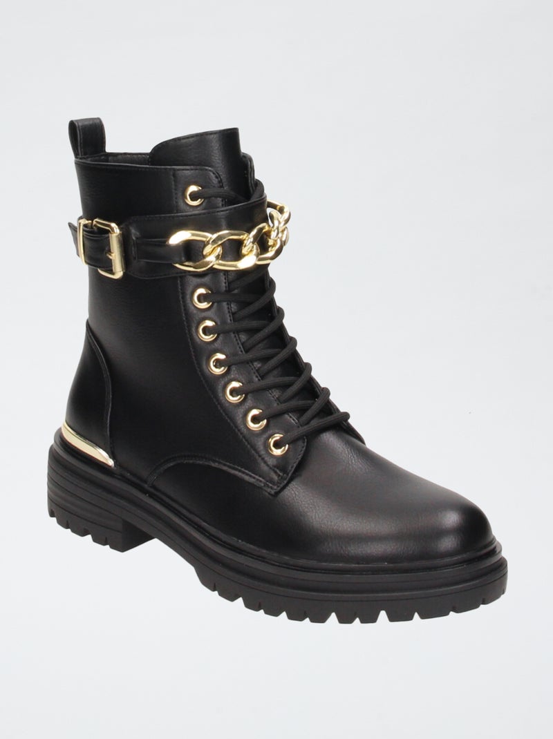 Botines tipo rangers Negro - Kiabi