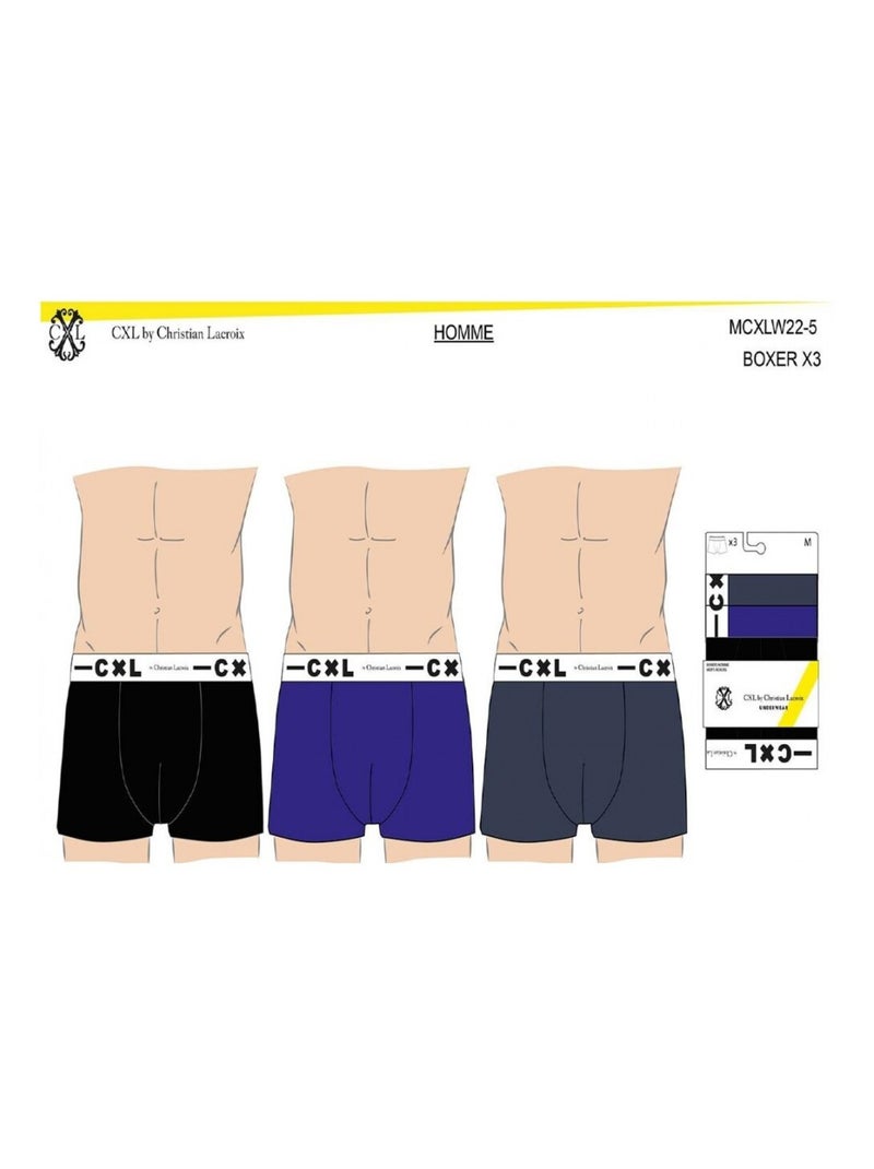 Bóxer CXL BY LACROIX X3 - Pack de 3 Negro Azul marino Azul - Kiabi