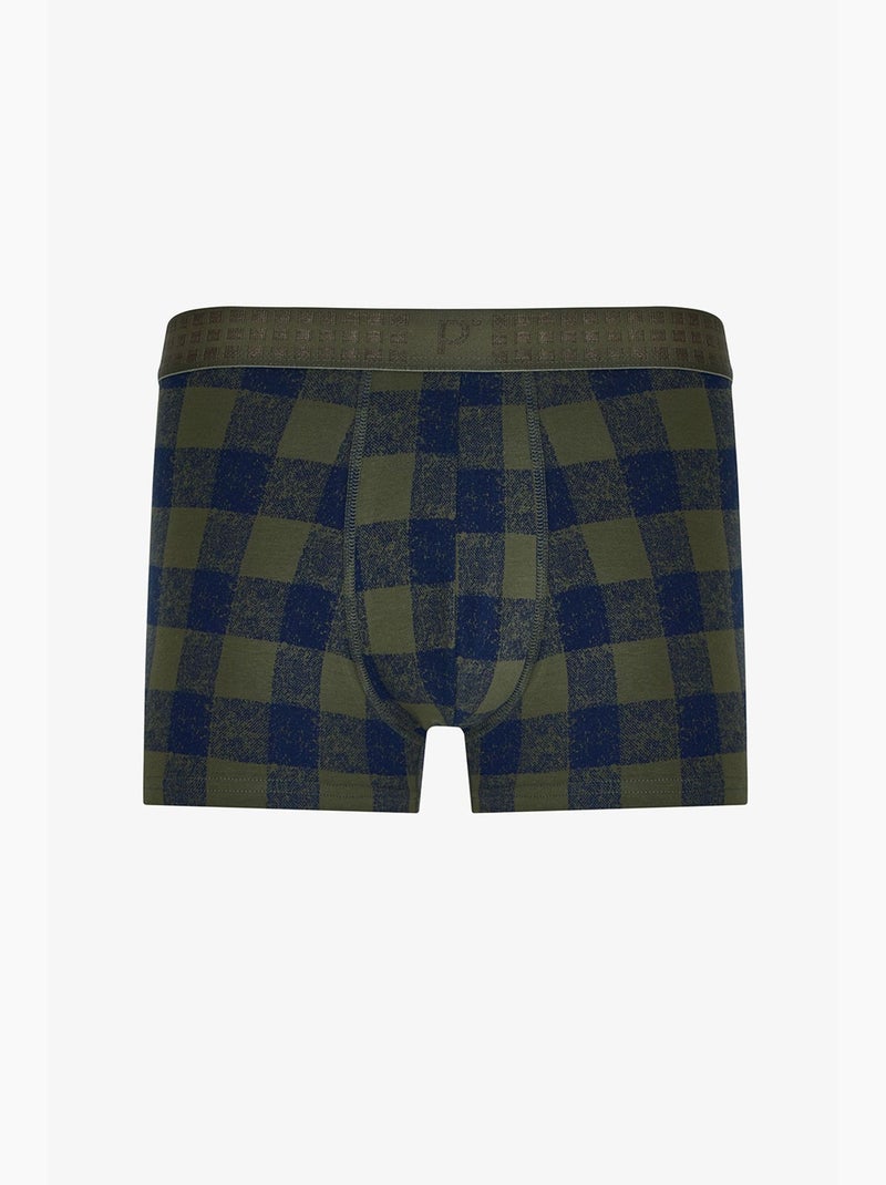 Bóxer de hombre a cuadros penti Azul Caqui - Kiabi