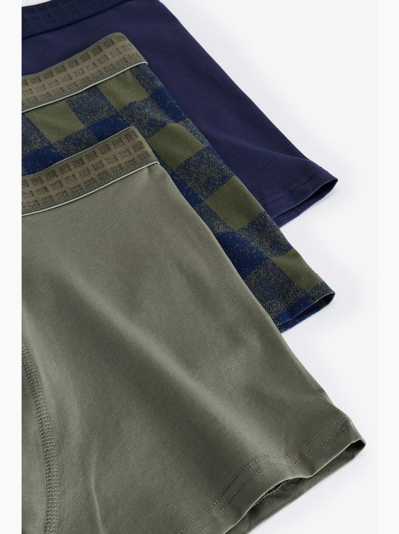 Bóxer de hombre a cuadros penti Azul Caqui - Kiabi