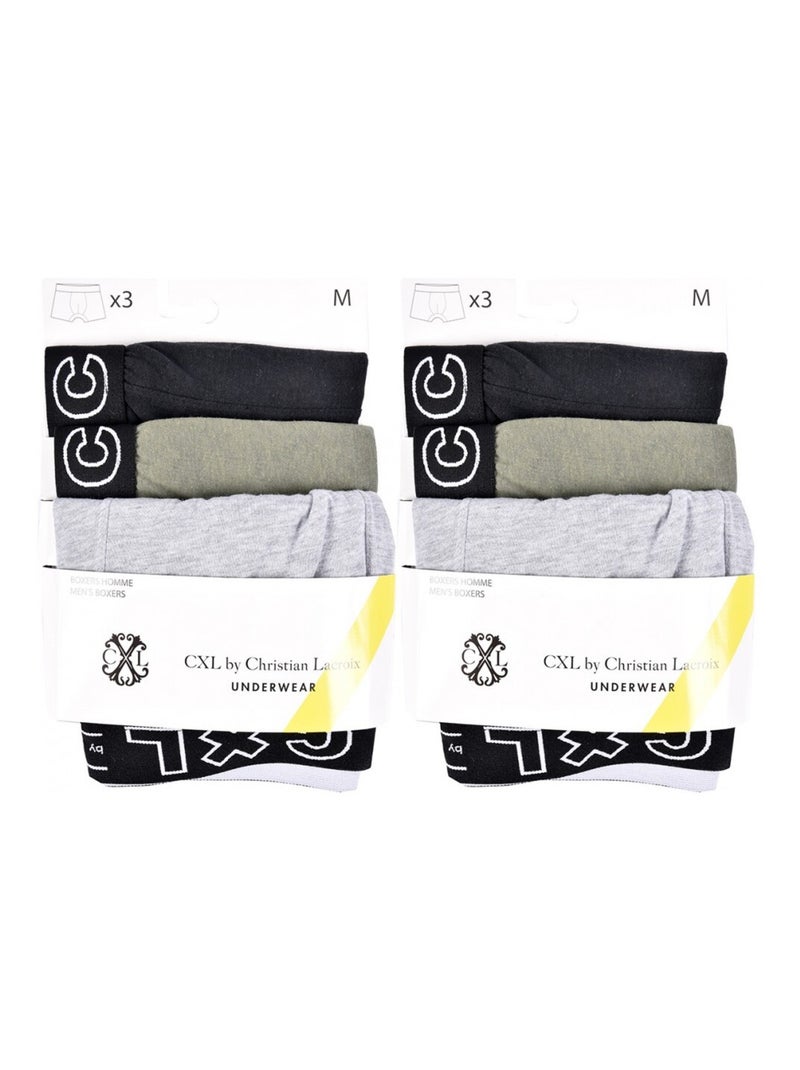 Bóxer hombre CXL BY LACROIX X6 - Pack de 6 Negro Verde Gris - Kiabi