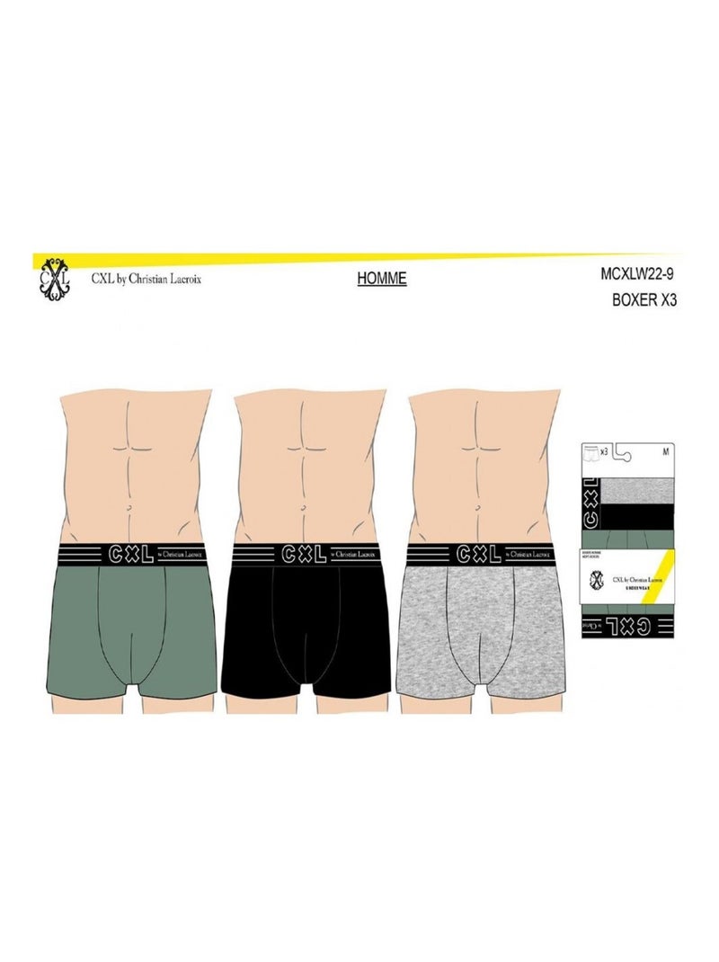 Bóxer hombre CXL BY LACROIX X6 - Pack de 6 Negro Verde Gris - Kiabi