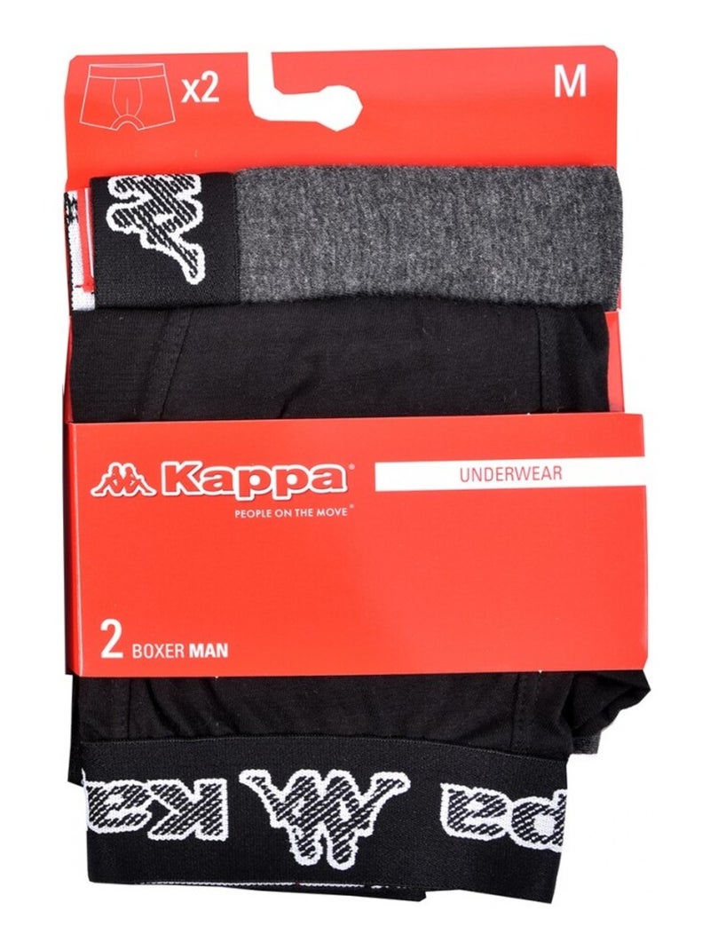 Bóxer hombre KAPPA - Pack de 2 Gris antracita - Kiabi