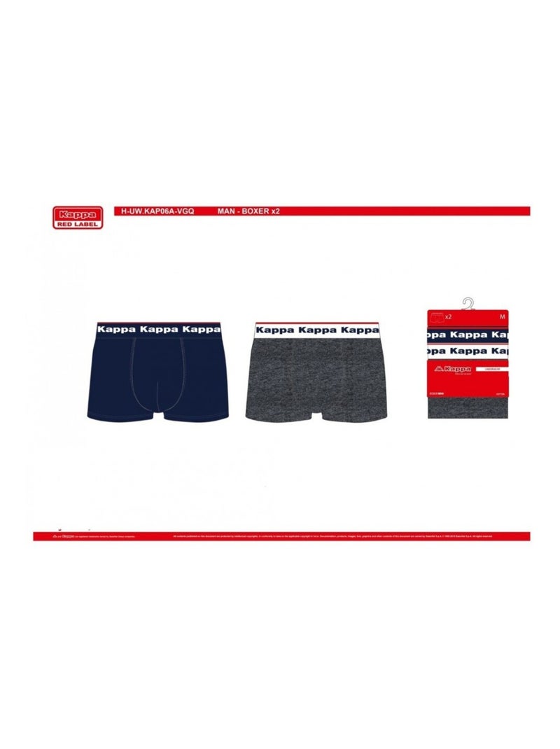 Bóxer hombre KAPPA - Pack de 2 Gris azul - Kiabi