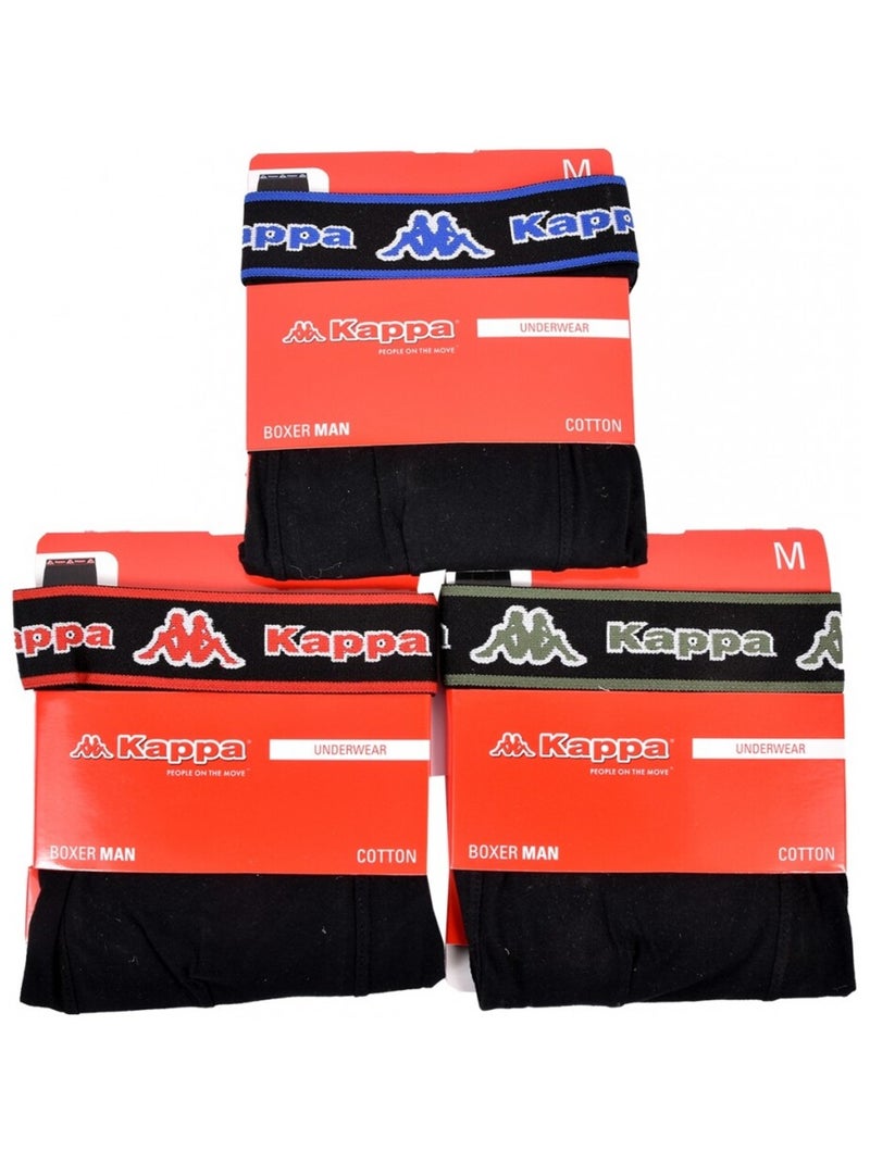 Bóxer hombre KAPPA - Pack de 3 Negro - Kiabi