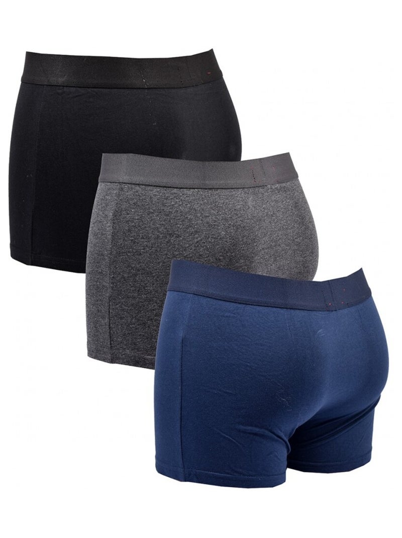 Bóxer hombre KAPPA - Pack de 3 Negro Gris Azul - Kiabi