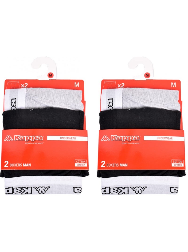 Bóxer hombre KAPPA - Pack de 4 Multicolor - Kiabi