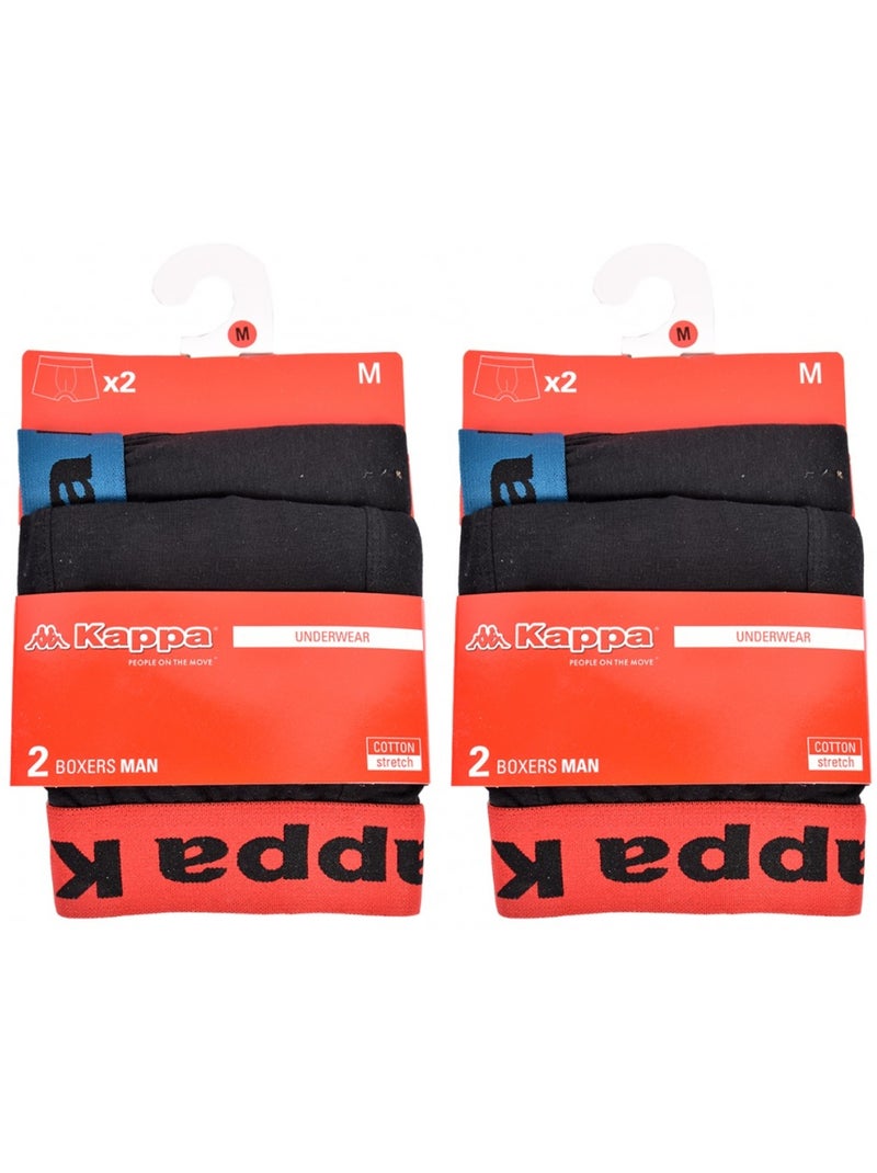Bóxer hombre KAPPA - Pack de 4 Multicolor - Kiabi