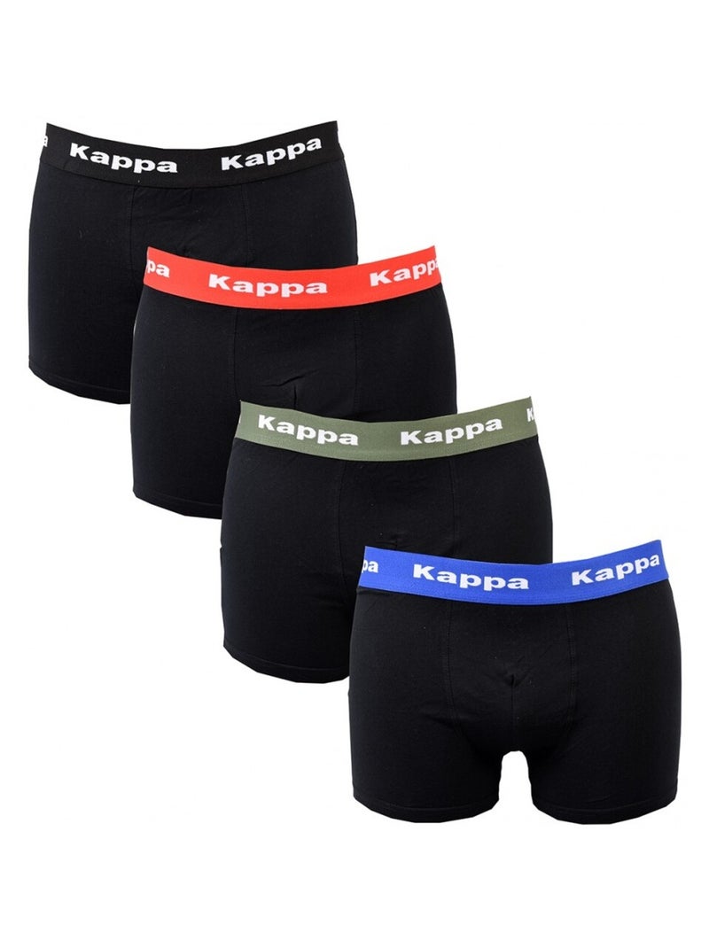 Bóxer hombre KAPPA - Pack de 4 Negro Multicolor Negro - Kiabi