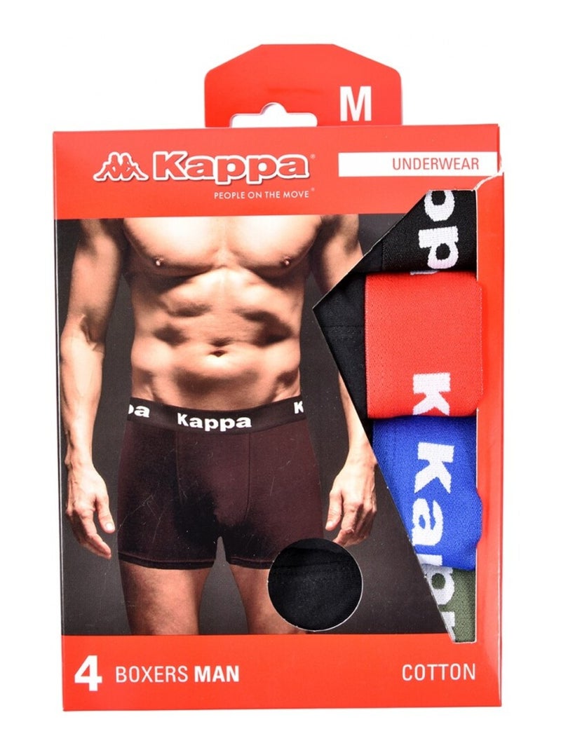 Bóxer hombre KAPPA - Pack de 4 Negro Multicolor Negro - Kiabi
