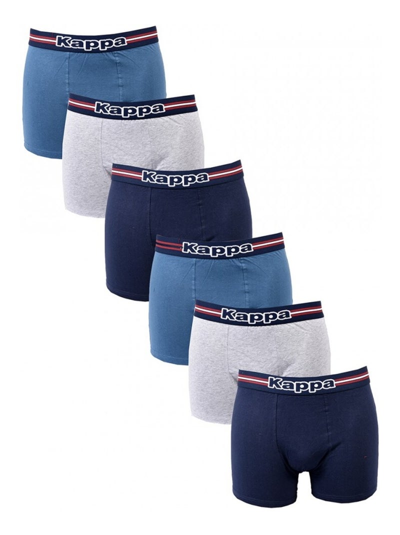 Bóxer hombre KAPPA - Pack de 6 Azul Azul marino Gris - Kiabi