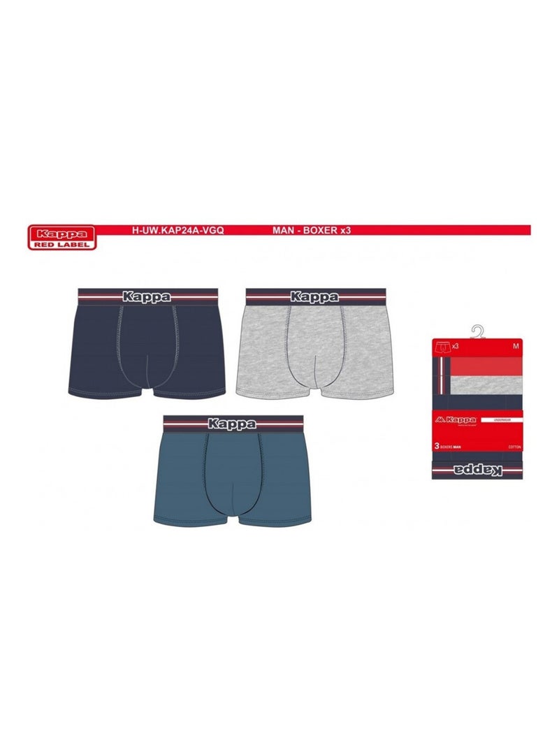 Bóxer hombre KAPPA - Pack de 6 Azul Azul marino Gris - Kiabi