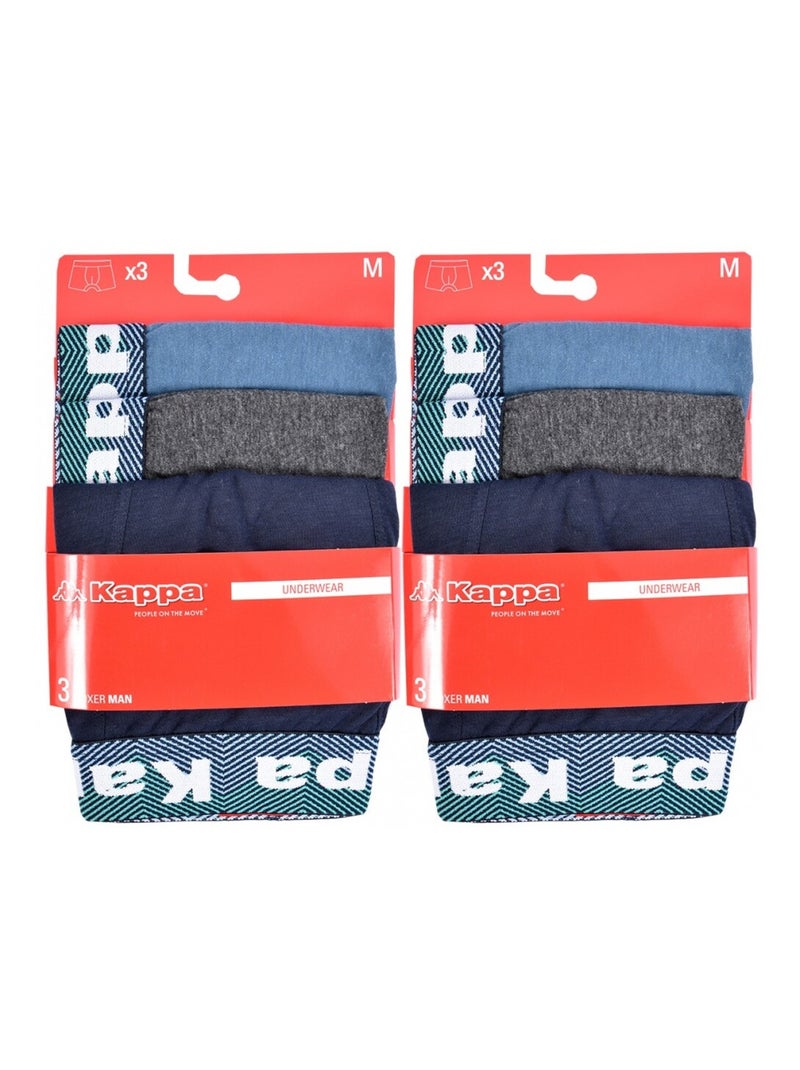 Bóxer hombre KAPPA - Pack de 6 Azul Multicolor Azul - Kiabi